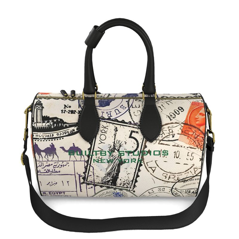 Vintage Stamp Leather Duffle Bag