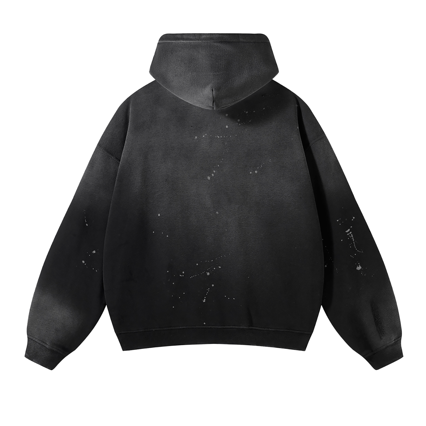 Basic Logo Vintage Washed Frayed Fleece Hoodie